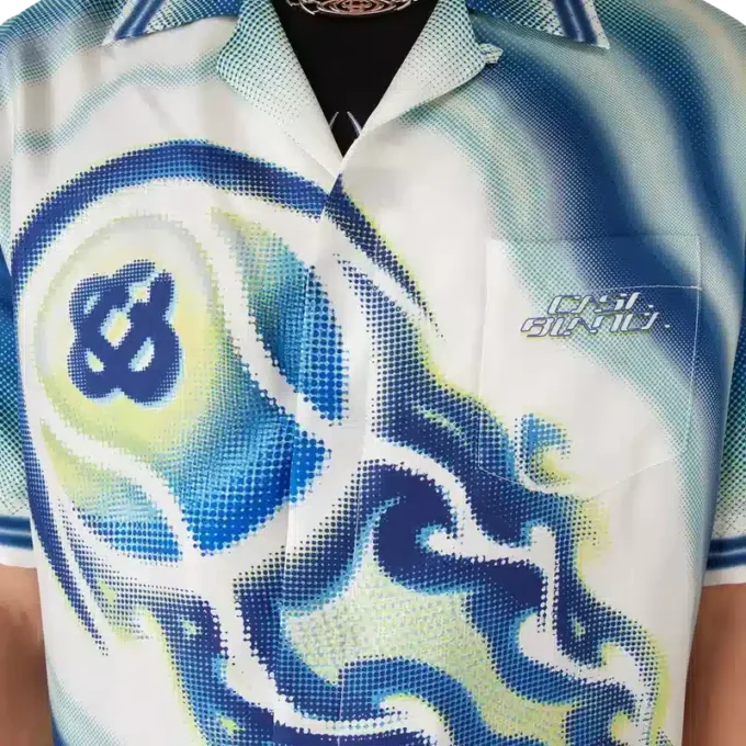 Camisa de seda de manga corta «The Art of the Serve»