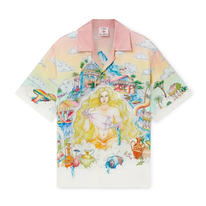 Camisa de seda de manga corta «The Road to Knowledge»