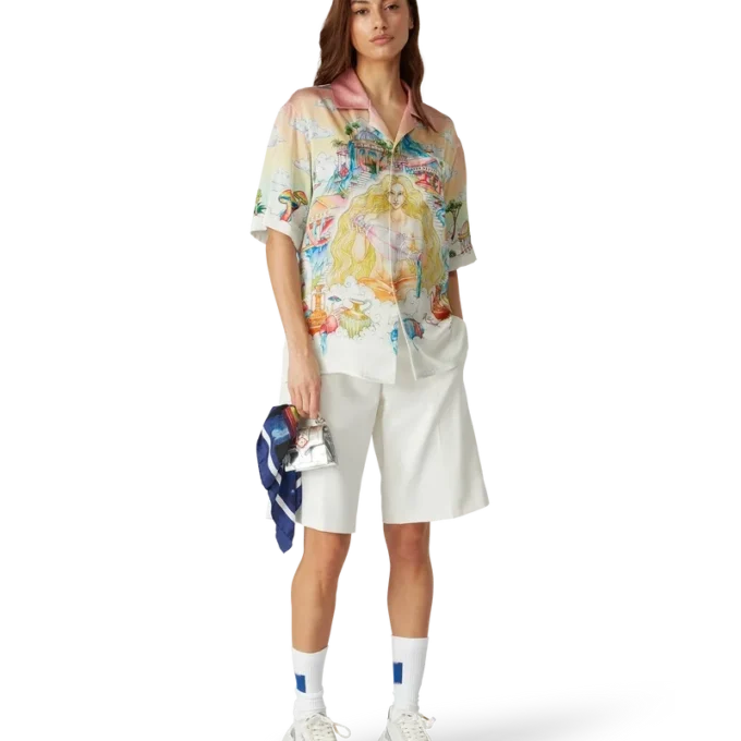 Camisa de seda de manga corta «The Road to Knowledge»