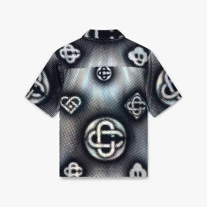 Camisa vaquera de pantalón corto con monograma nacarado