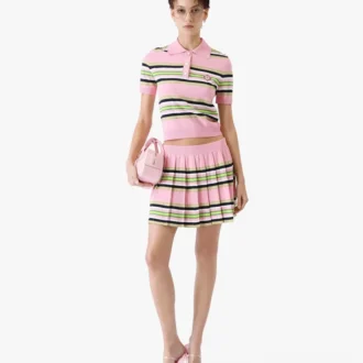 Camisas ajustadas a rayas rosa y verde