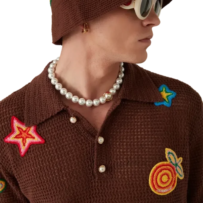 Camisas con motivos de ganchillo