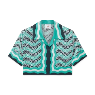 Camisas cortas de seda Monogram Wave