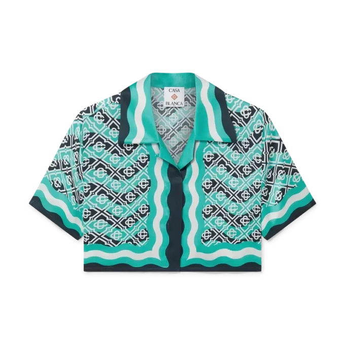 Camisas cortas de seda Monogram Wave Camisas cortas de seda Monogram Wave
