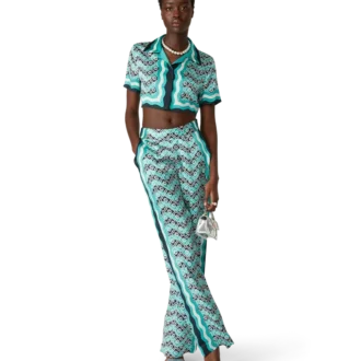 Camisas cortas de seda Monogram Wave