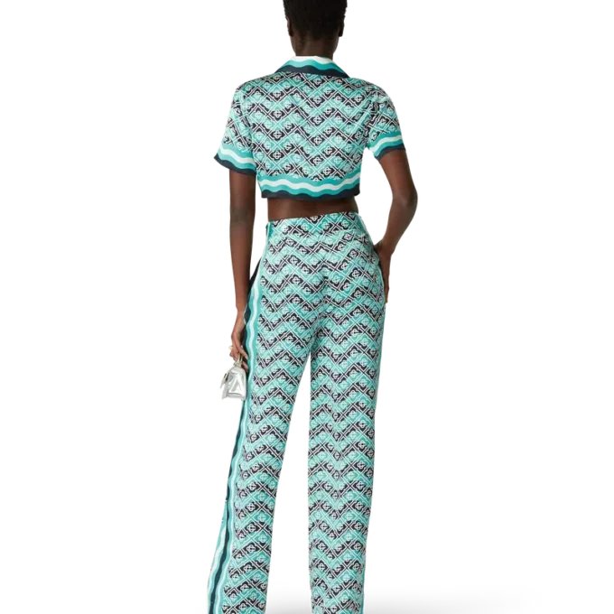 Camisas cortas de seda Monogram Wave Camisas cortas de seda Monogram Wave