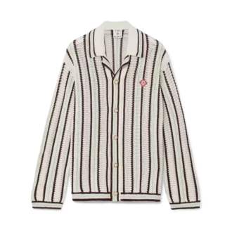 Camisas de algodón de ganchillo a rayas