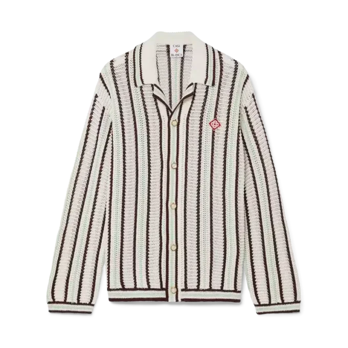 Camisas de algodón de ganchillo a rayas