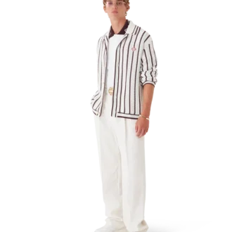 Camisas de algodón de ganchillo a rayas