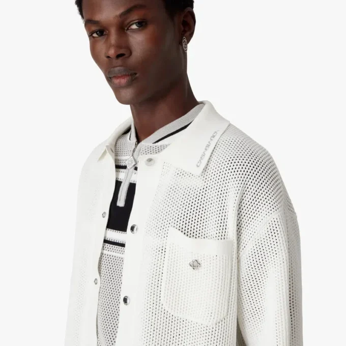 Camisas de malla de manga corta blancas