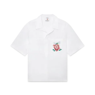 Camisas de manga corta bordadas de popelín de algodón