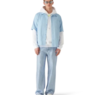 Camisas de manga corta con monograma azul claro