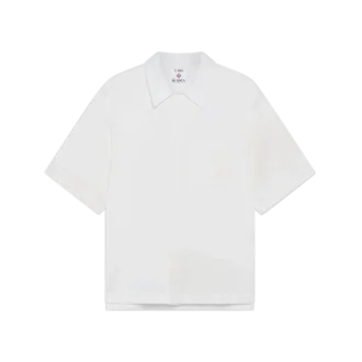 Camisas de manga corta con monograma en blanco