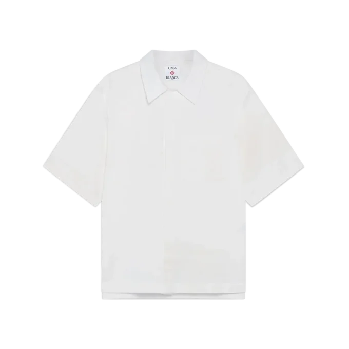 Camisas de manga corta con monograma en blanco