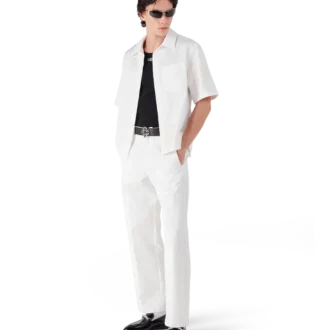 Camisas de manga corta con monograma en blanco