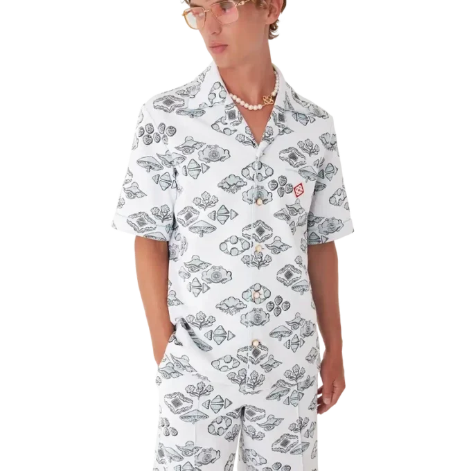 Camisas de manga corta con motivo jacquard