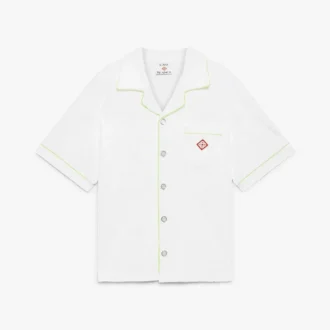 Camisas de manga corta de rizo blanco con Monogram