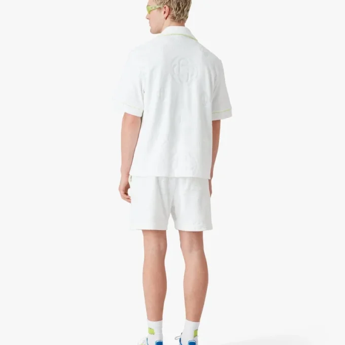 Camisas de manga corta de rizo blanco con Monogram