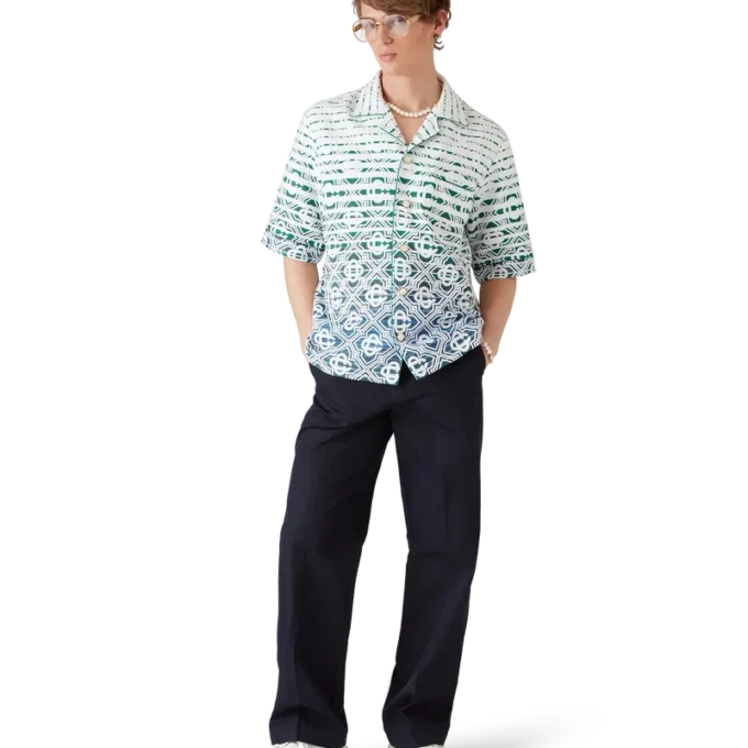 Camisas de manga corta de rizo con degradado Monogram