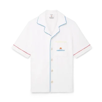 Camisas de manga corta de rizo con jacquard de monograma