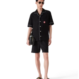 Camisas de manga corta de rizo con jacquard de monograma