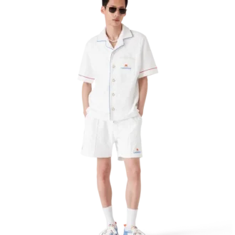 Camisas de manga corta de rizo con jacquard de monograma