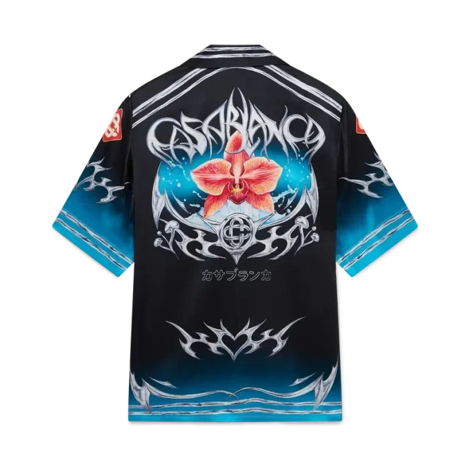 Camisas de manga corta de satén de seda Blades