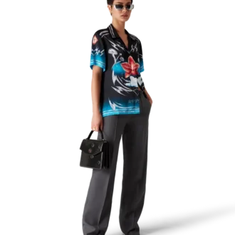 Camisas de manga corta de satén de seda Blades