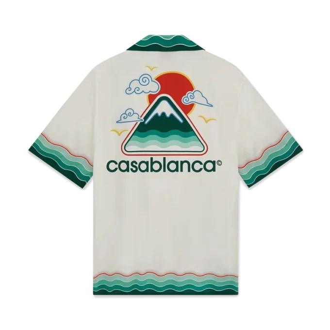 Camisa de seda de manga corta Montagne Ondulée en pantalón corto