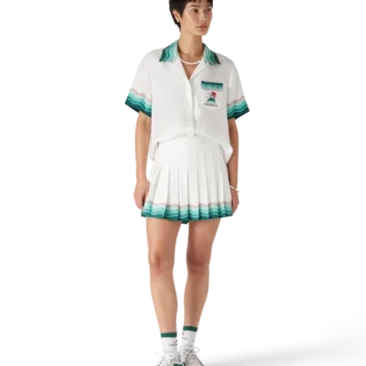 Falda plisada de seda Tennis