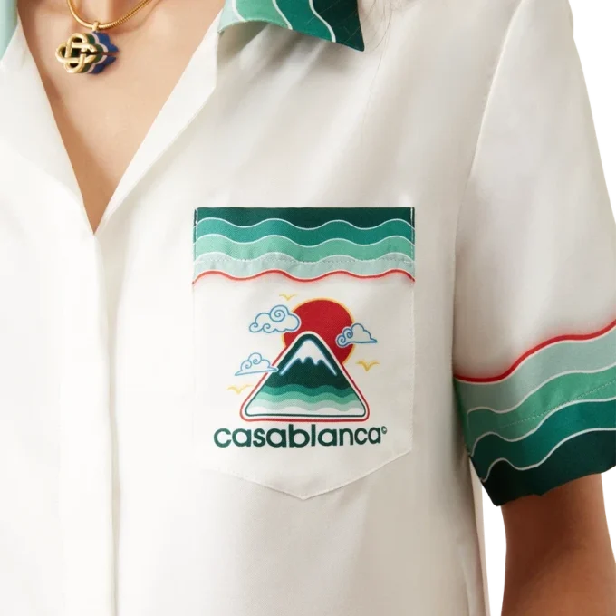 Camisas de manga corta de seda Montagne Ondulee