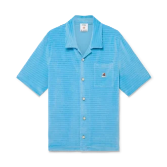 Camisas de manga corta de terciopelo a rayas