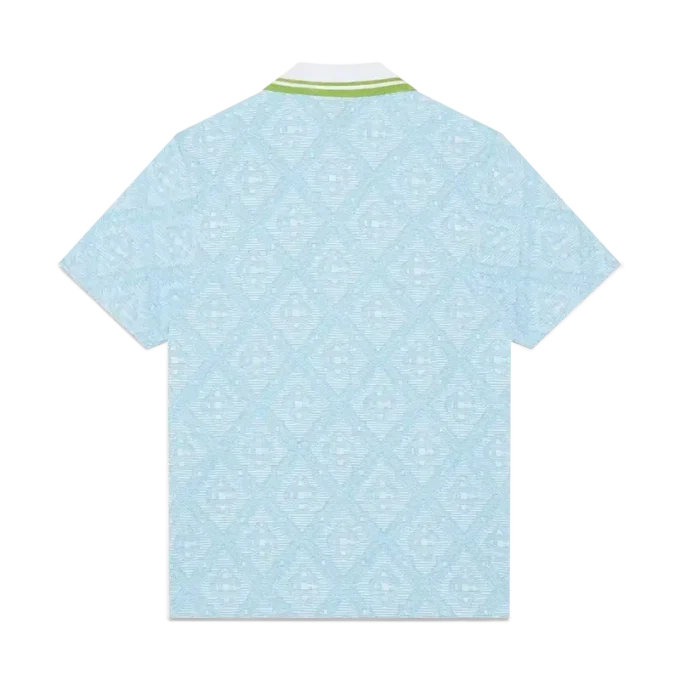 Camisas de manga corta en jacquard azul claro