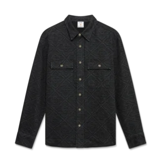 Camisas de mezclilla negra de manga larga con corte láser