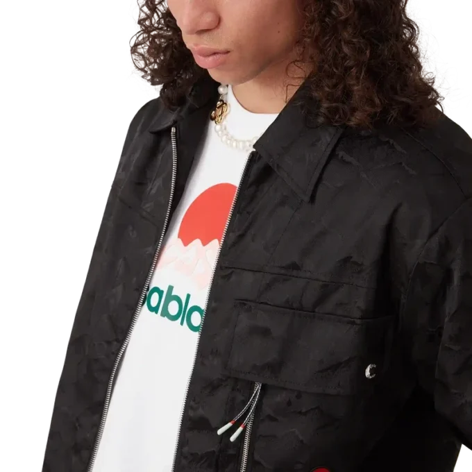 Camisas de nylon de pantalón corto con cremallera y estampado de camuflaje