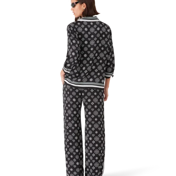 Camisas de pijama de satén de seda con monograma