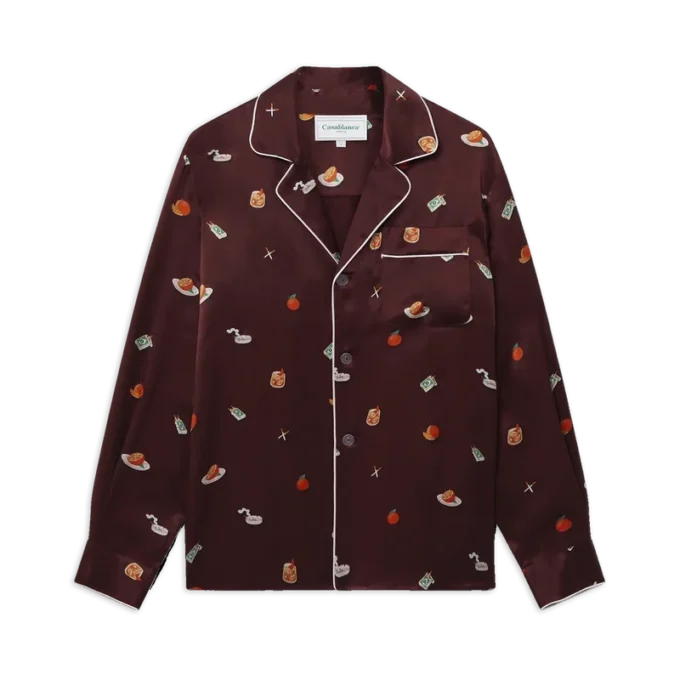 Camisas de pijama de satén de seda Vices