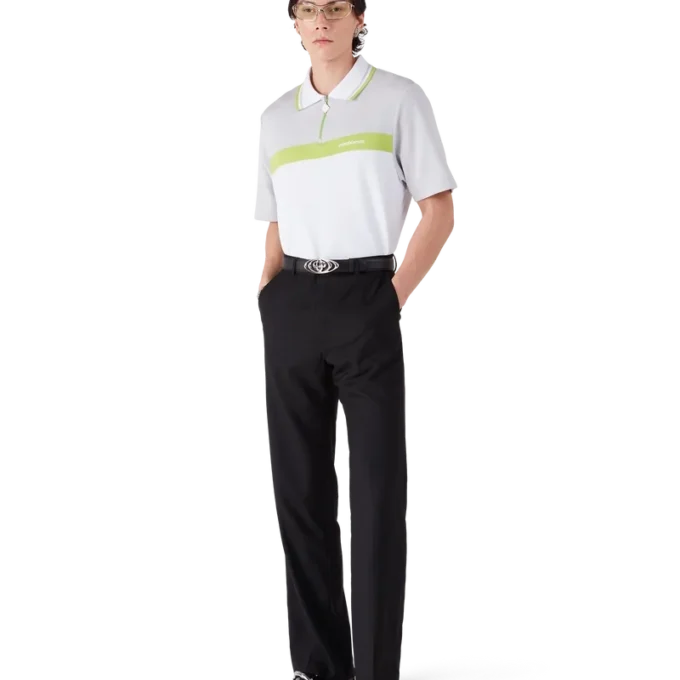 Camisas de polo gris de manga corta