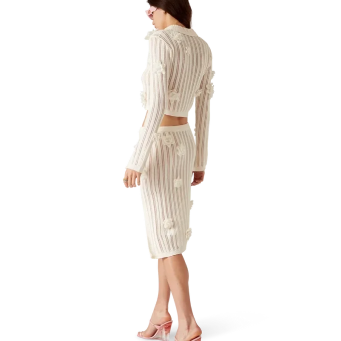 Camisas de punto con encaje floral Camisas de punto con encaje floral