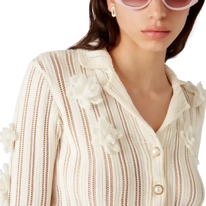 Camisas de punto con encaje floral Camisas de punto con encaje floral