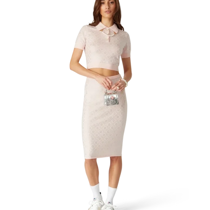 Camisas de punto con monograma de cristal