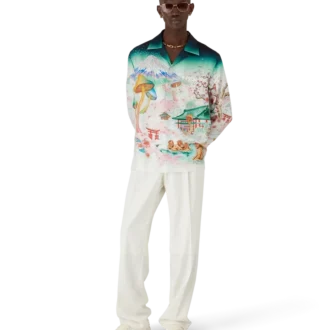 Camisas de sarga de seda de manga larga con estampado floral