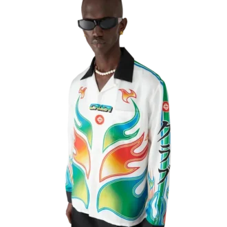 Camisas de sarga de seda de manga larga Flame Laurel