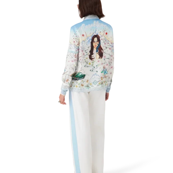 Camisas de sarga de seda de manga larga L’hiver Fleuri