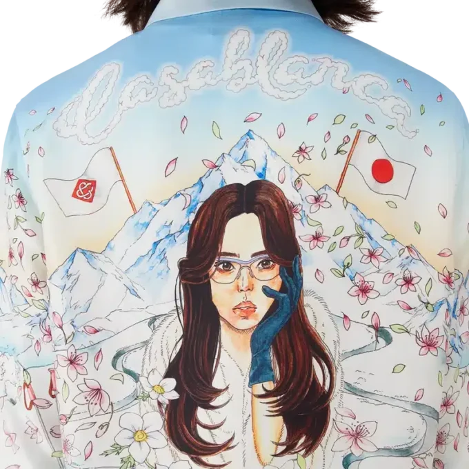 Camisas de sarga de seda de manga larga L’hiver Fleuri