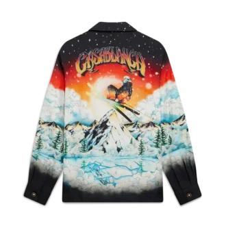 Camisas de sarga de seda de manga larga Ski Lake