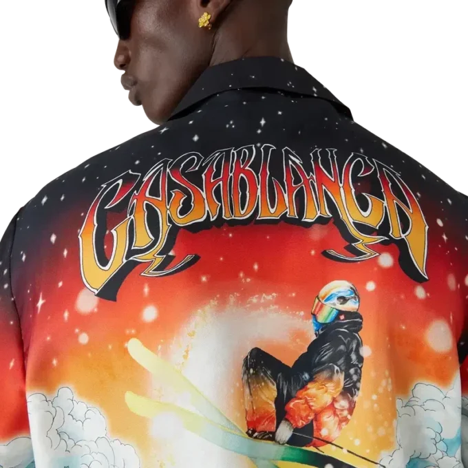 Camisas de sarga de seda de manga larga Ski Lake