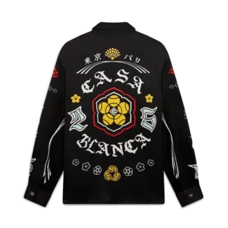 Camisas de satén de seda de manga larga con emblema