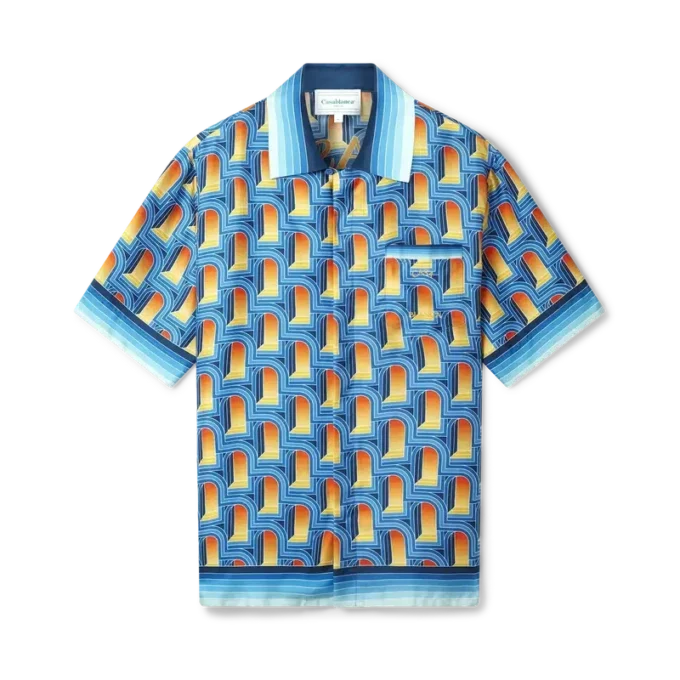 Camisas de seda con cuello cubano L’arche De Nuit