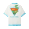 Camisas de seda con cuello cubano Palm Springs Icon Blue